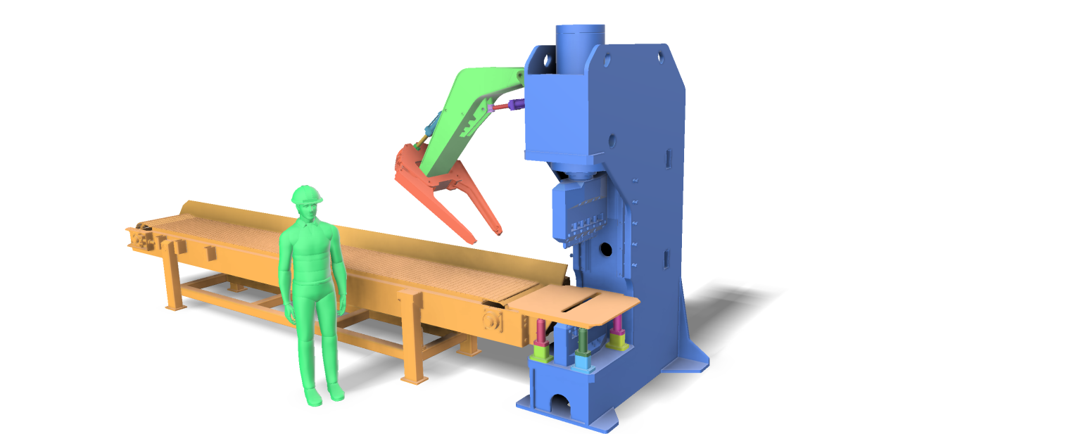 Hydraulic stone splitting press – 3D model