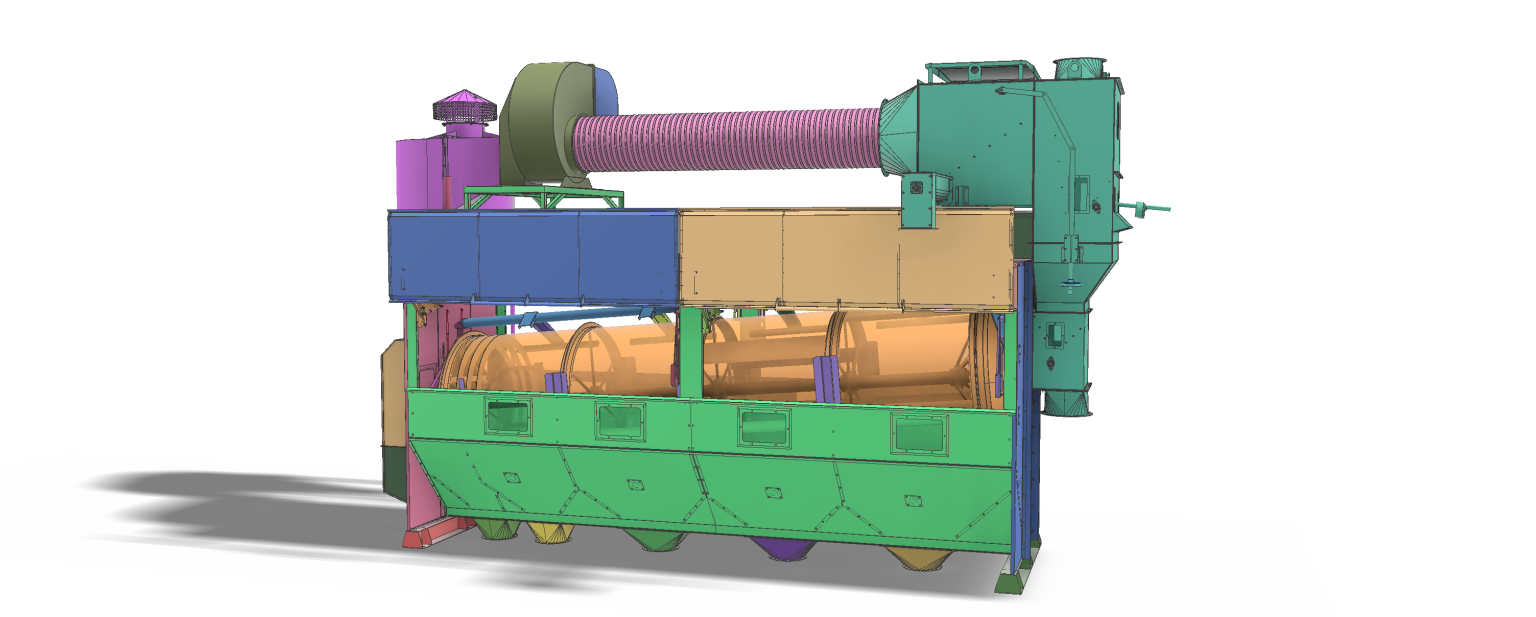 Rotary drum cleaner – 3D model